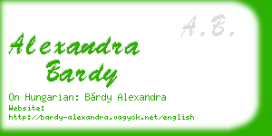 alexandra bardy business card